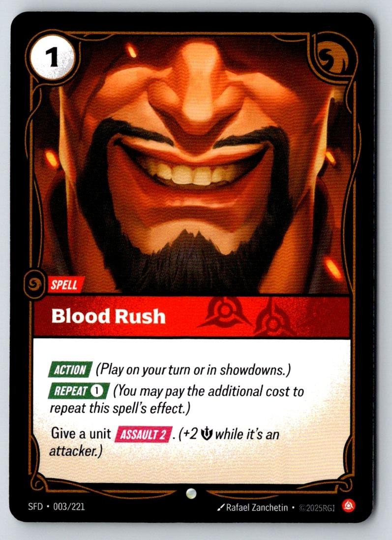 Blood Rush 003/221 Common Spiritforged Riftbound Near Mint
