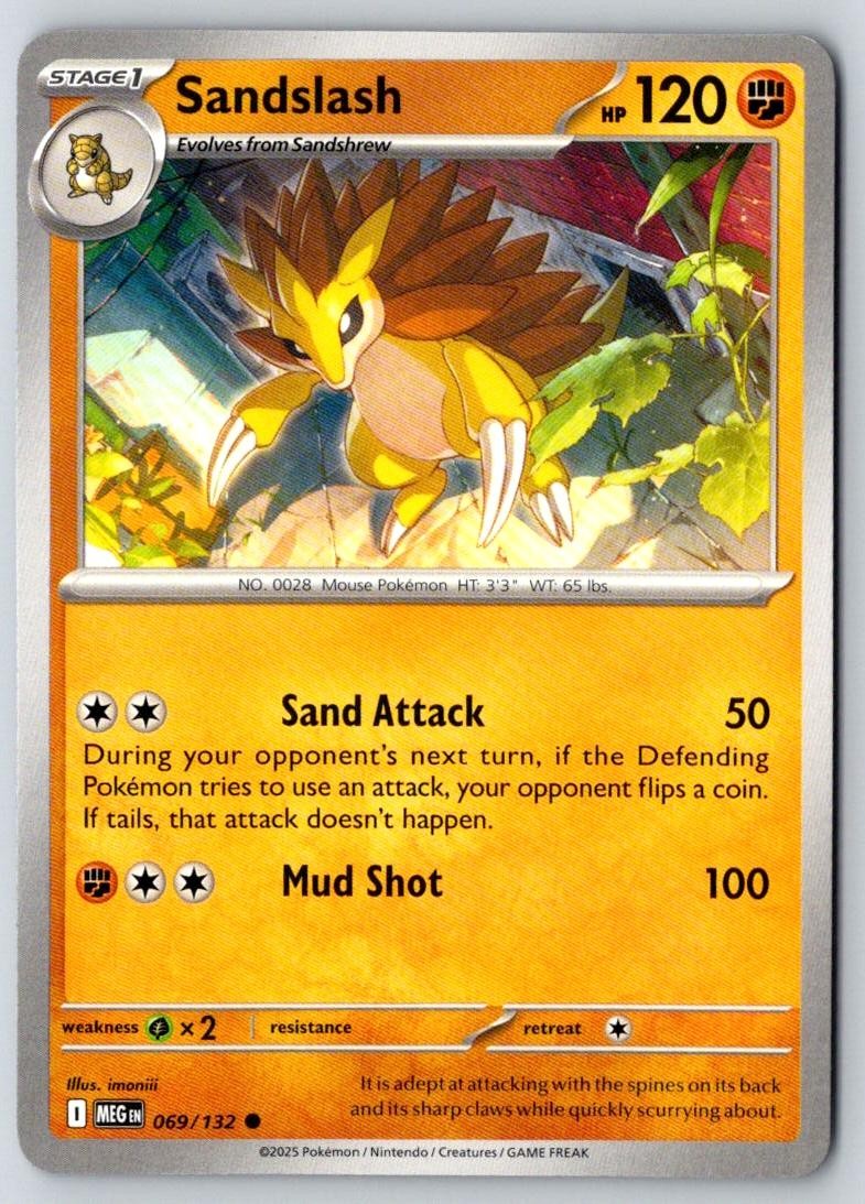 Sandslash 069/132 Common Mega Evolution Pokemon Near Mint