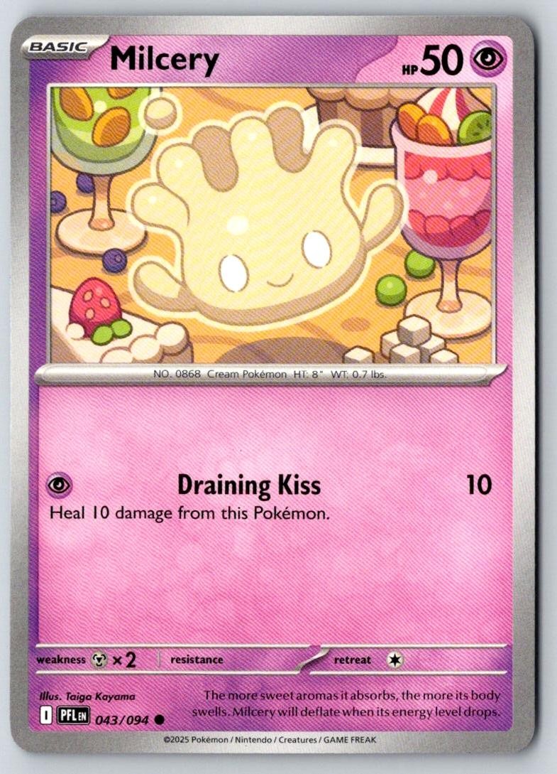 Milcery 043/094 Common Phantasmal Flames Pokemon Near Mint