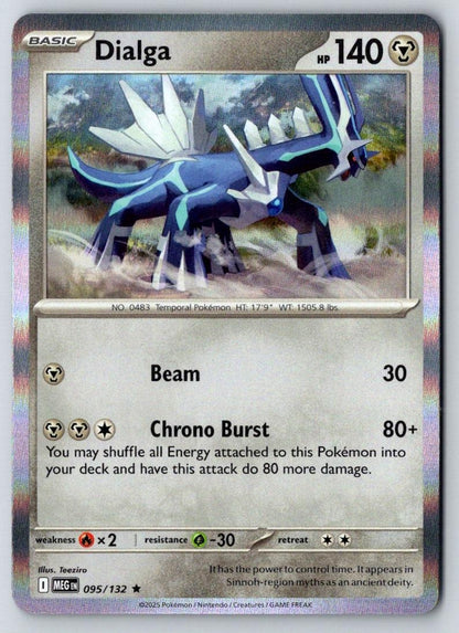 Dialga 095/132 Rare Mega Evolution Pokemon Holo Near Mint