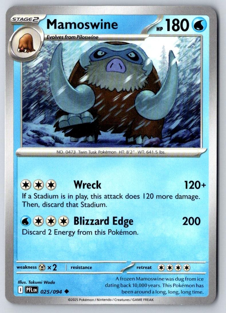 Mamoswine 025/094 Uncommon Phantasmal Flames Pokemon Near Mint
