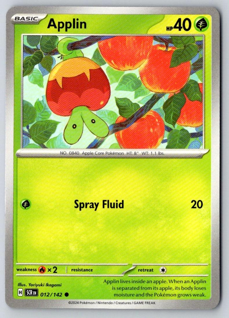 Applin 12/142 Common Stellar Crown Pokemon Near Mint