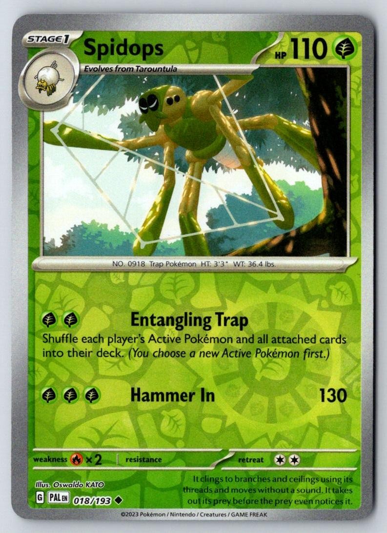 Spidops 018/193 Uncommon Paldea Evolved Pokemon Near Mint