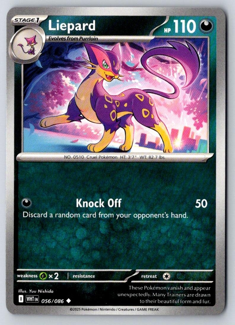 Liepard 056/086 Uncommon White Flare Pokemon Near Mint