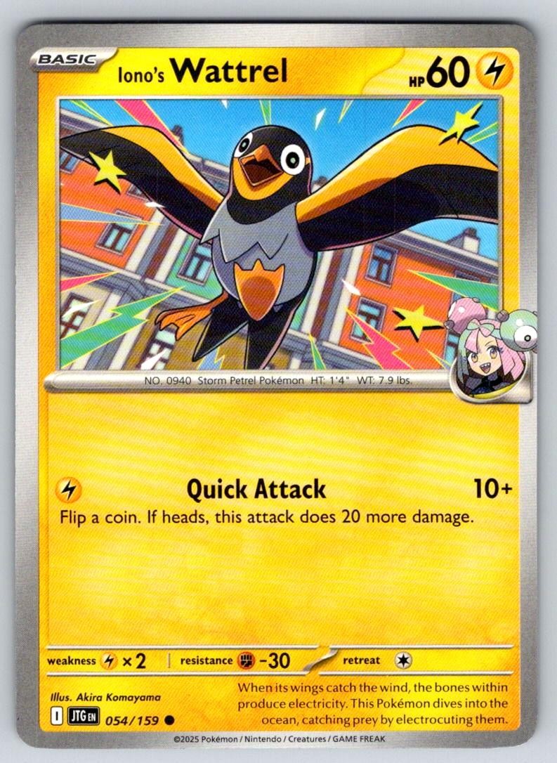 Iono's Wattrel 054/159 Common Journey Together Pokemon Near Mint