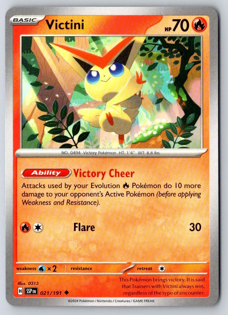 Victini 021/191 Uncommon Surging Sparks Pokemon Near Mint