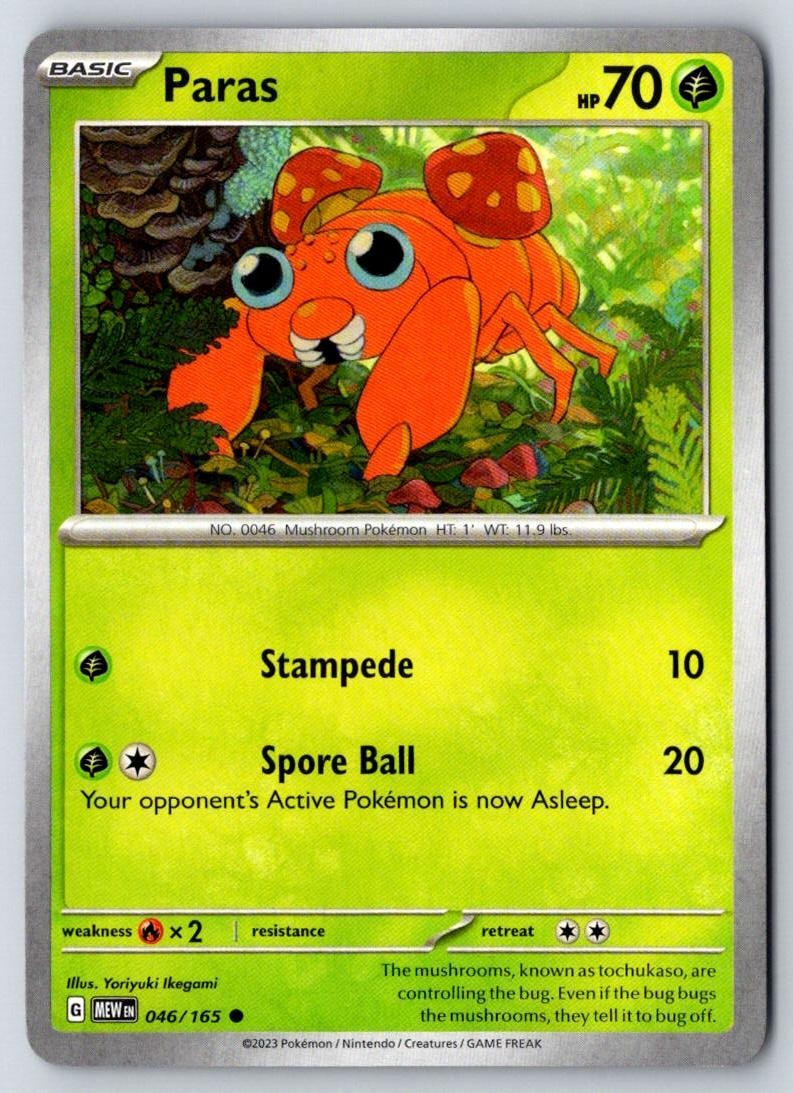Paras 046/165 Common 151 Pokemon Near Mint