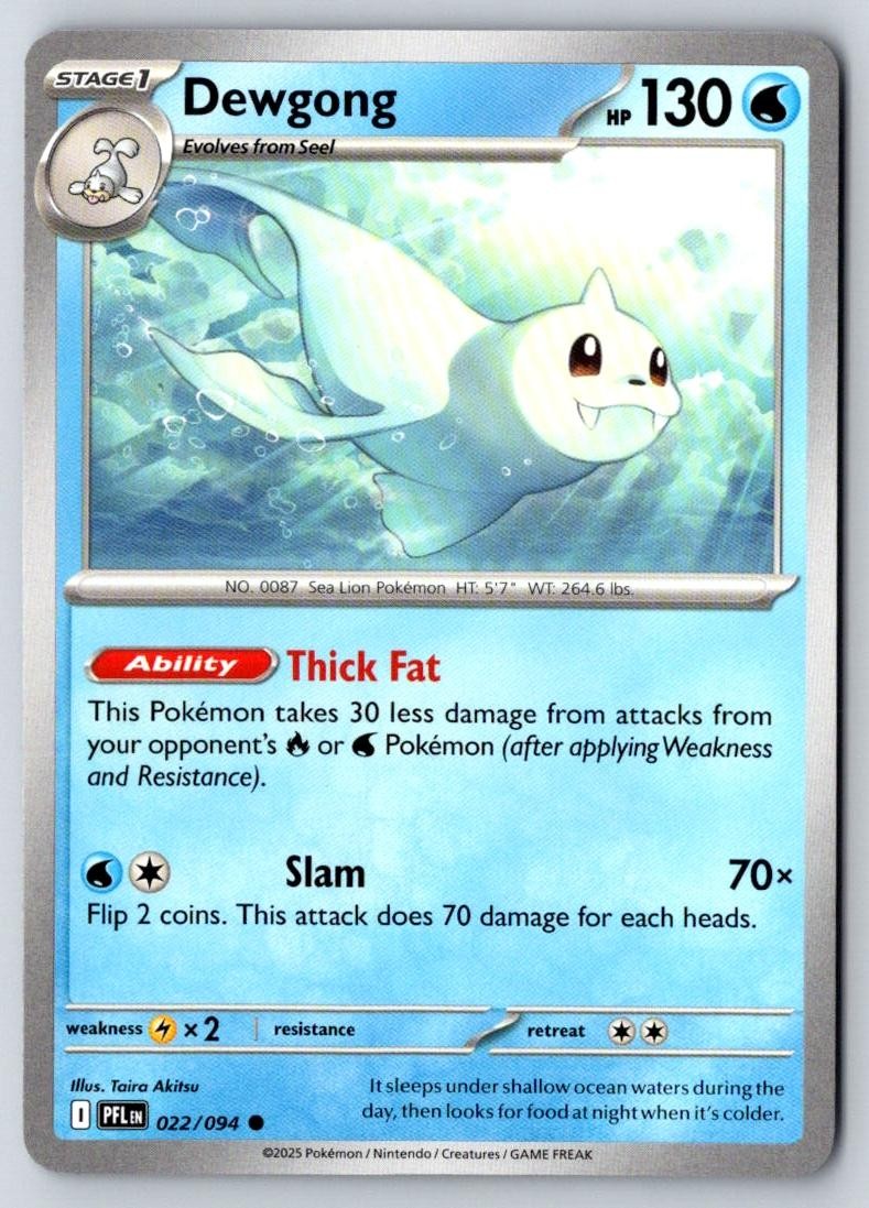 Dewgong 022/094 Common Phantasmal Flames Pokemon Near Mint