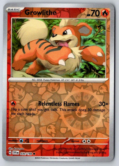 Growlithe 030/198 Common Scarlet & Violet Pokemon Near Mint