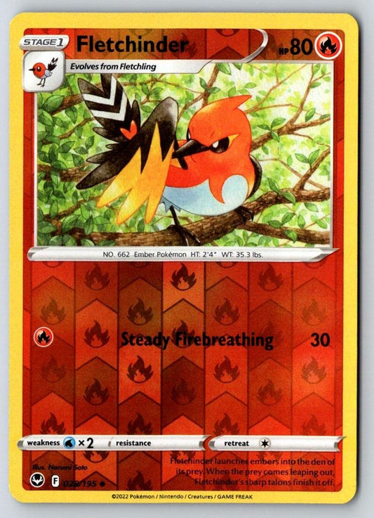 Fletchinder 028/195 Uncommon Silver Tempest Pokemon Near Mint