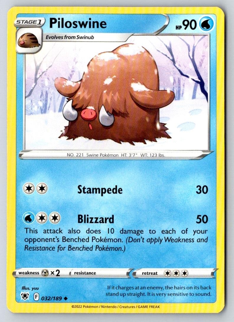 Piloswine 032/189 Uncommon Astral Radiance Pokemon Near Mint