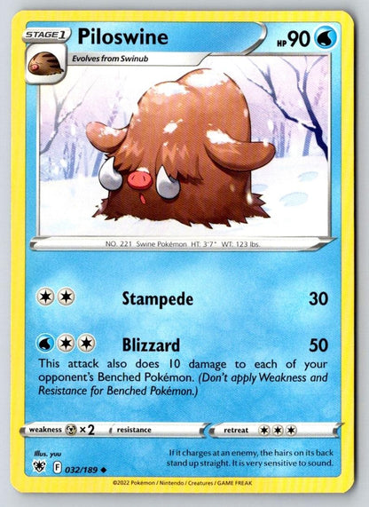 Piloswine 032/189 Uncommon Astral Radiance Pokemon Near Mint