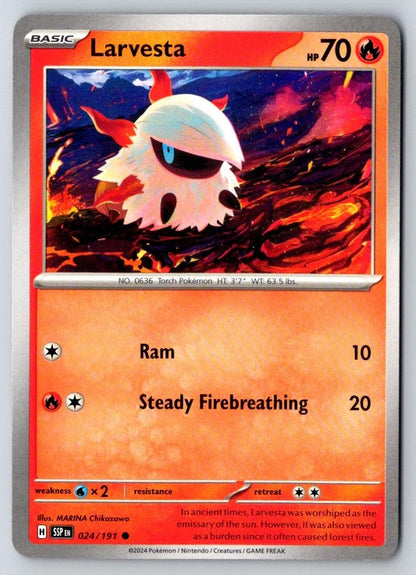 Larvesta 024/191 Common Surging Sparks Pokemon Near Mint
