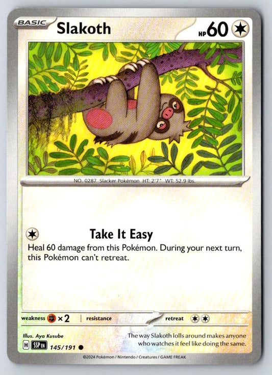 Slakoth 145/191 Common Surging Sparks Pokemon Near Mint