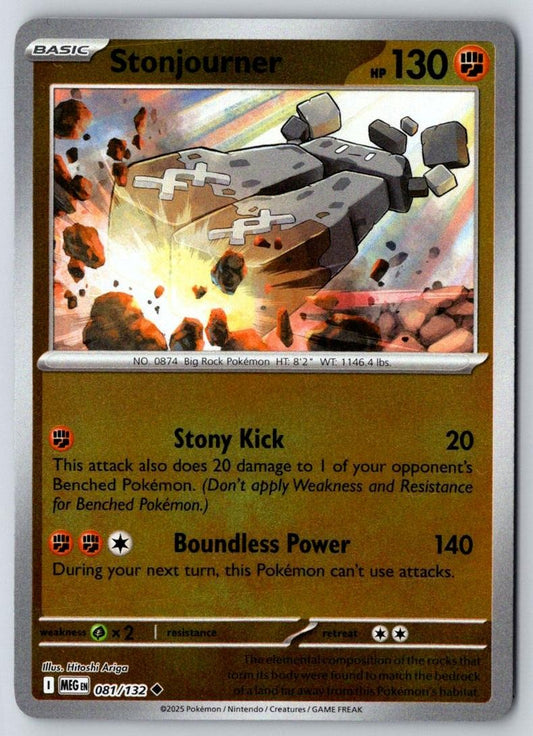 Stonjourner 081/132 Uncommon Mega Evolution Pokemon Near Mint