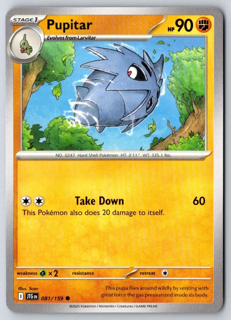 Pupitar 081/159 Common Journey Together Pokemon Near Mint