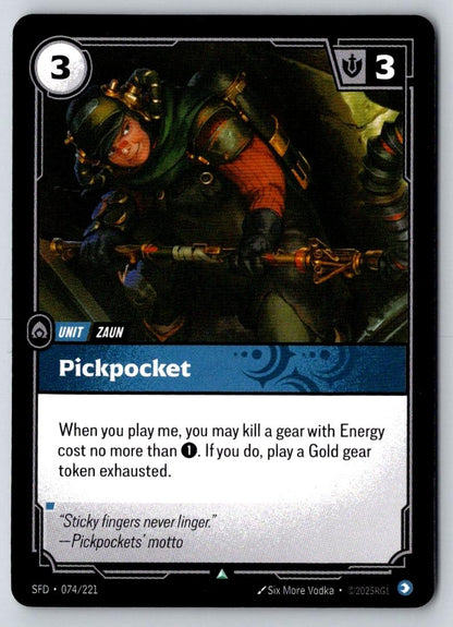 Pickpocket 074/221 Uncommon Spiritforged Riftbound Near Mint