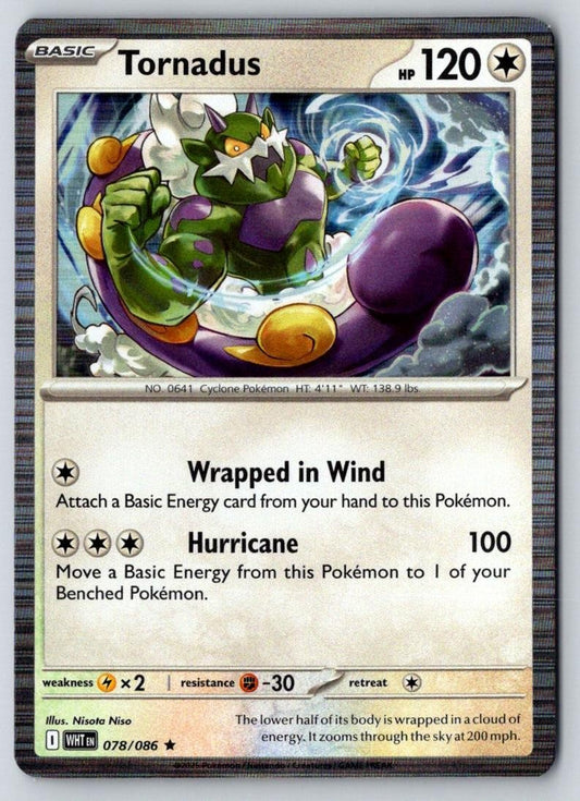 Tornadus 078/086 Holo Rare White Flare Pokemon Near Mint