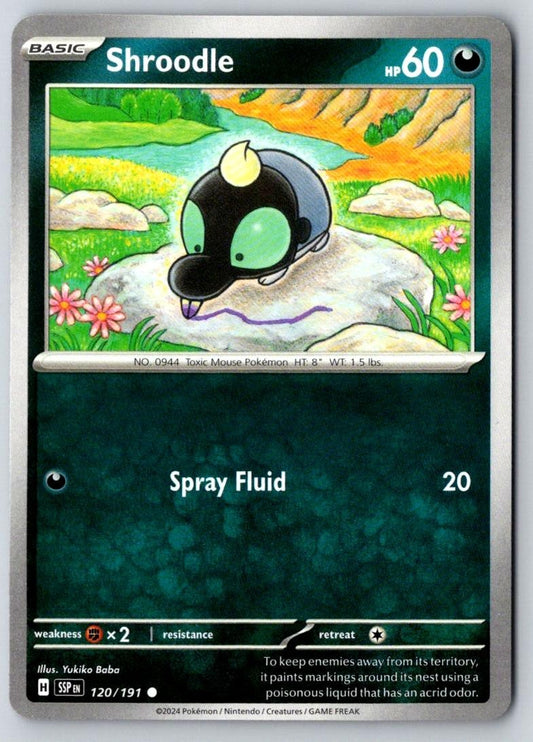 Shroodle 120/191 Common Surging Sparks Pokemon Near Mint