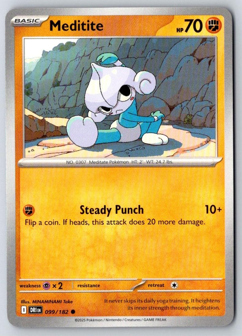 Meditite 099/182 Common Destined Rivals Pokemon Near Mint