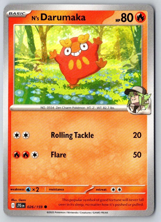 N's Darumaka 026/159 Common Journey Together Pokemon Near Mint