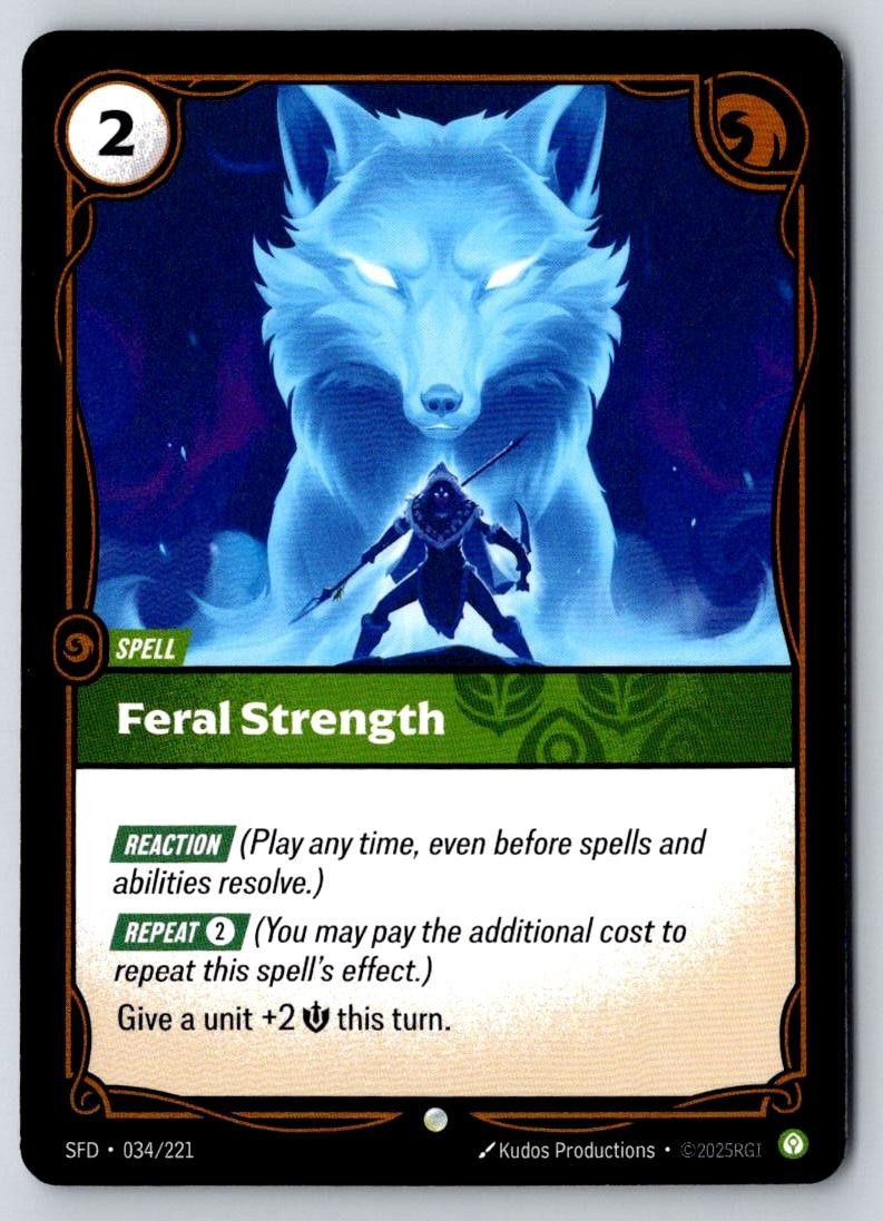 Feral Strength 034/221 Common Spiritforged Riftbound Near Mint