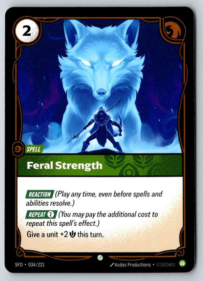 Feral Strength 034/221 Common Spiritforged Riftbound Near Mint