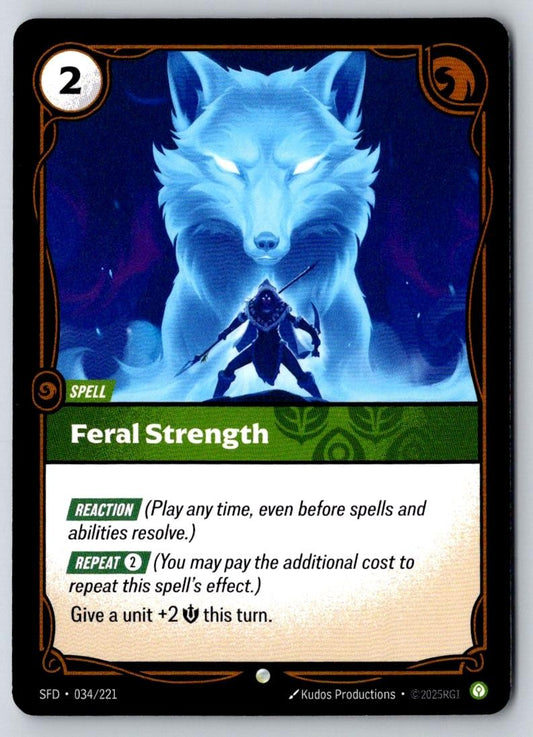 Feral Strength 034/221 Common Spiritforged Riftbound Near Mint