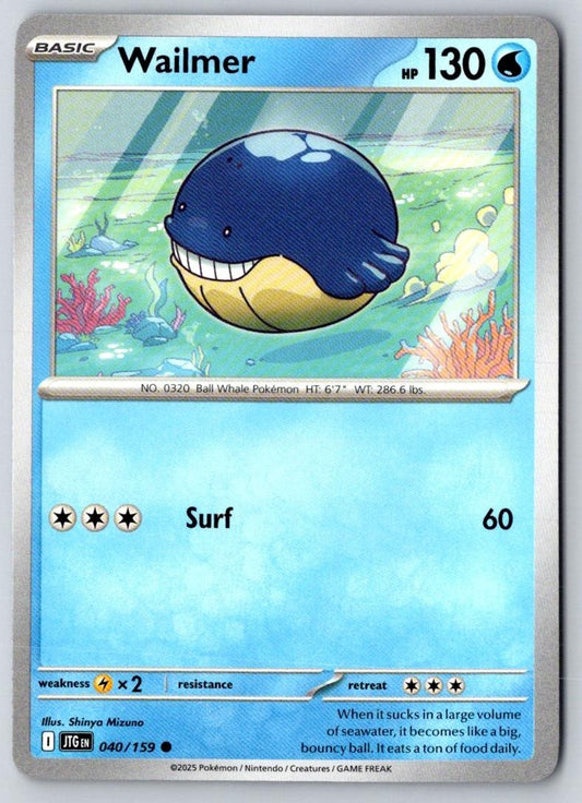 Wailmer 040/159 Common Journey Together Pokemon Near Mint