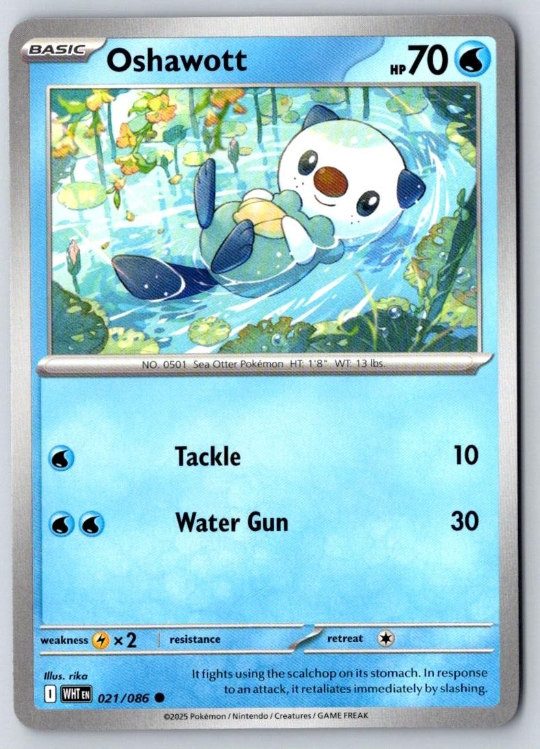 Oshawott 021/086 Common White Flare Pokemon Near Mint