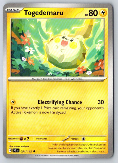 Togedemaru 54/142 Uncommon Stellar Crown Pokemon Near Mint