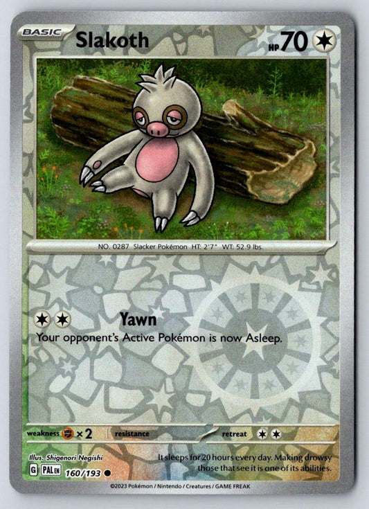 Slakoth 160/193 Common Paldea Evolved Pokemon Reverse Holo Near Mint