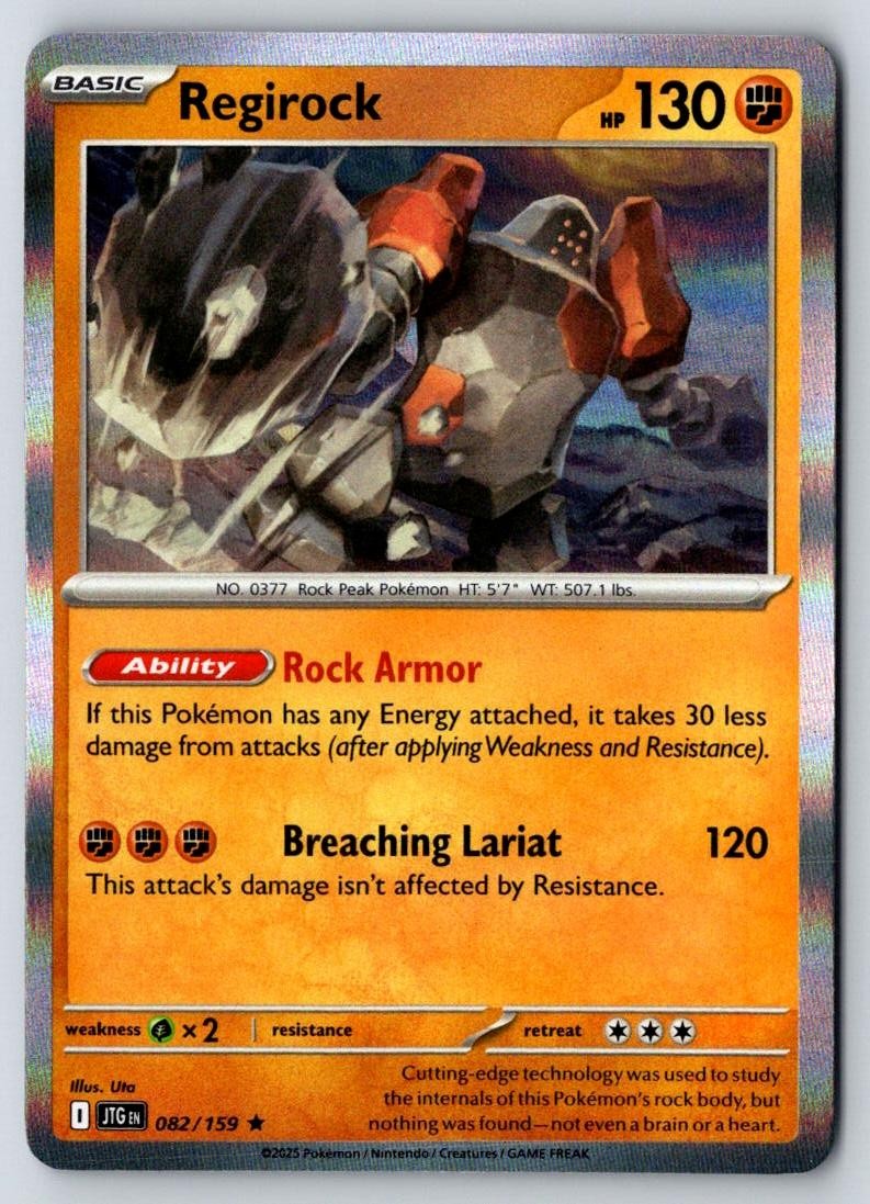 Regirock 082/159 Rare Journey Together Pokemon Holo Near Mint