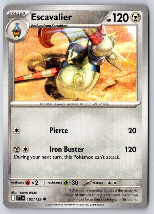 Escavalier 102/159 Uncommon Journey Together Pokemon Near Mint