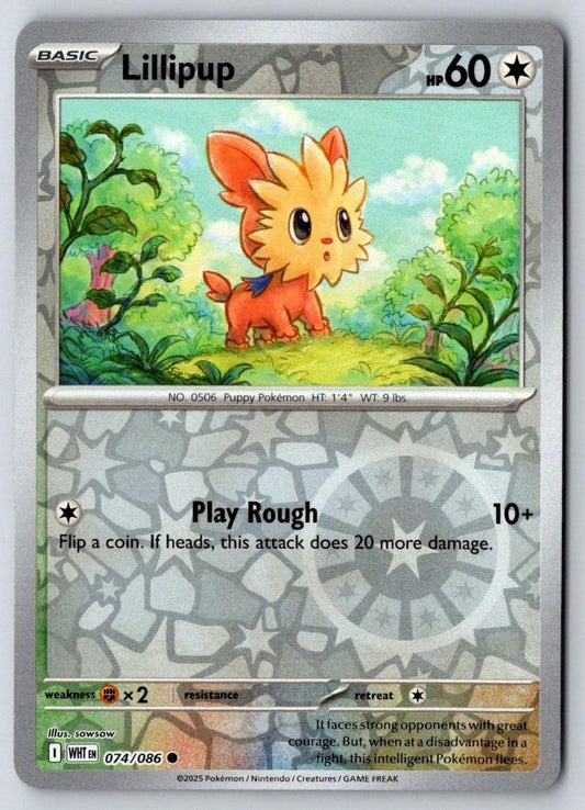 Lillipup 074/086 Common White Flare Pokemon Near Mint
