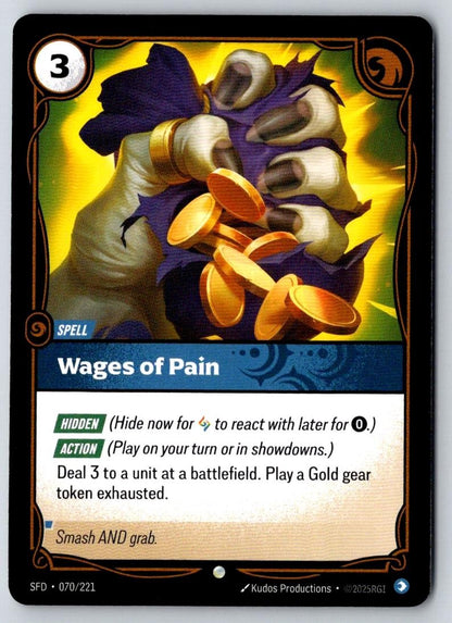 Wages of Pain 070/221 Common Spiritforged Riftbound Near Mint