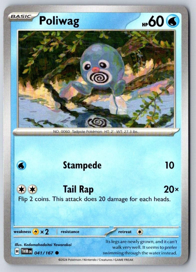 Poliwag 041/167 Common Twilight Masquerade Pokemon Near Mint