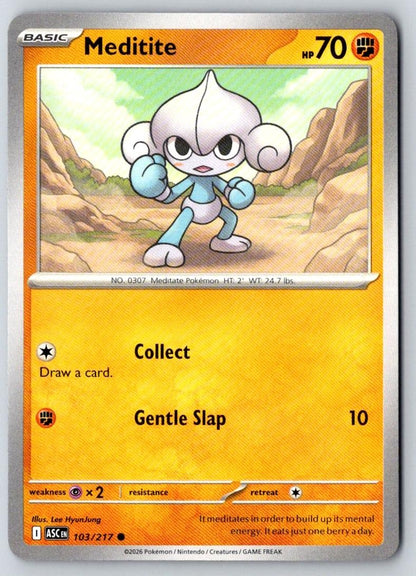Meditite 103/217 Common Ascended Heroes Pokemon Near Mint