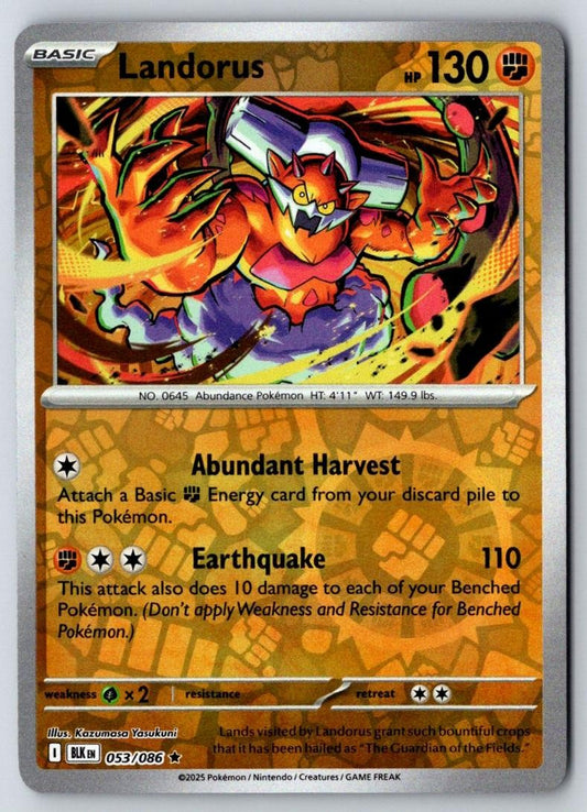Landorus 053/086 Holo Rare Black Bolt Pokemon Near Mint