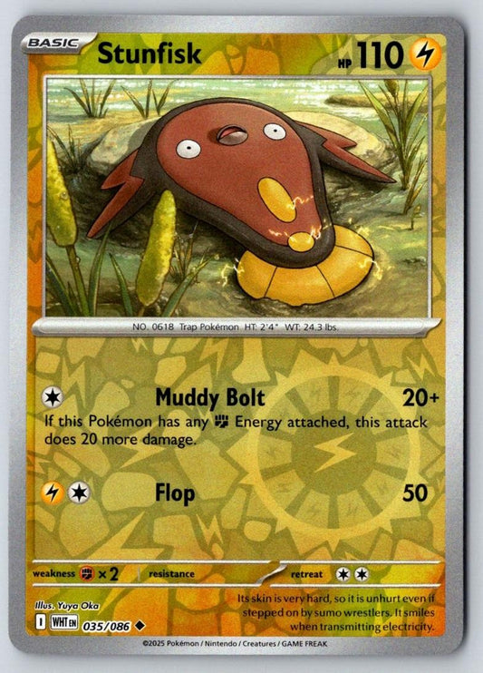 Stunfisk 035/086 Uncommon White Flare Pokemon Near Mint