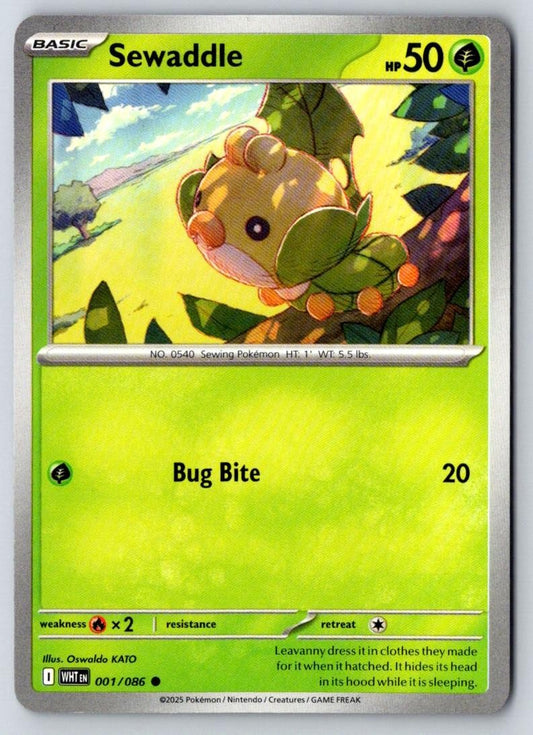 Sewaddle 001/086 Common White Flare Pokemon Near Mint
