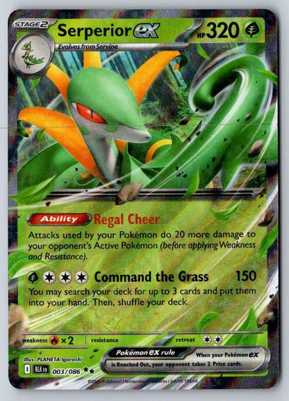 Serperior ex 003/086 Holo Double Rare Black Bolt Pokemon Near Mint