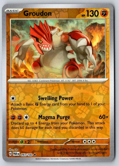 Groudon 093/182 Rare Paradox Rift Pokemon Holo Near Mint