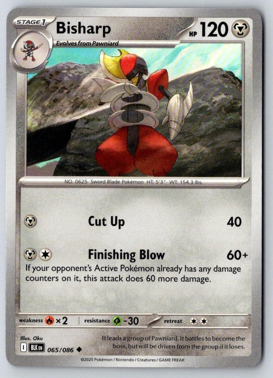 Bisharp 065/086 Uncommon Black Bolt Pokemon Near Mint