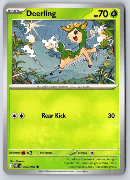 Deerling 006/086 Common White Flare Pokemon Near Mint