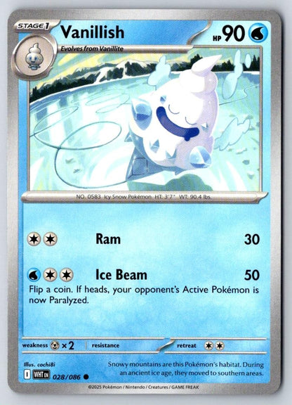 Vanillish 028/086 Common White Flare Pokemon Near Mint