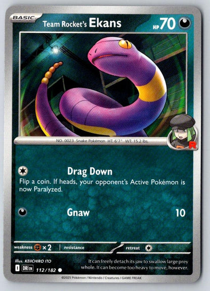 Team Rocket's Ekans 112/182 Common Destined Rivals Pokemon Near Mint