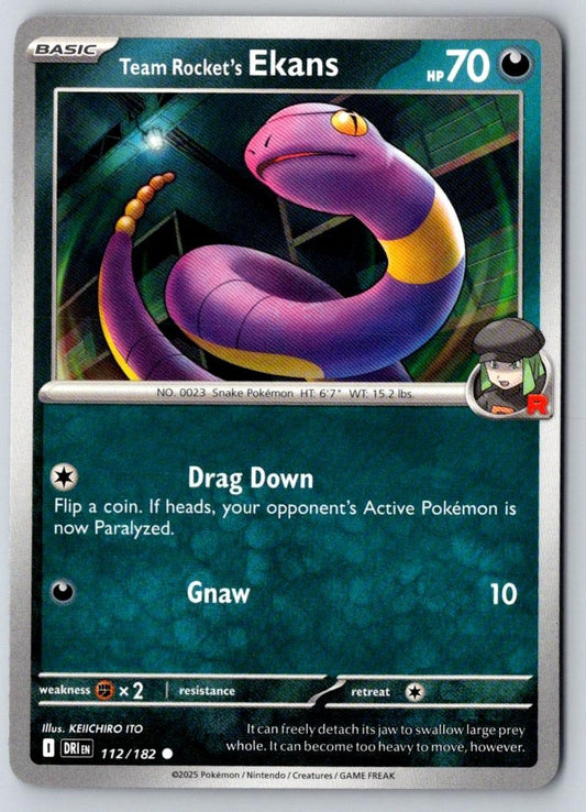 Team Rocket's Ekans 112/182 Common Destined Rivals Pokemon Near Mint