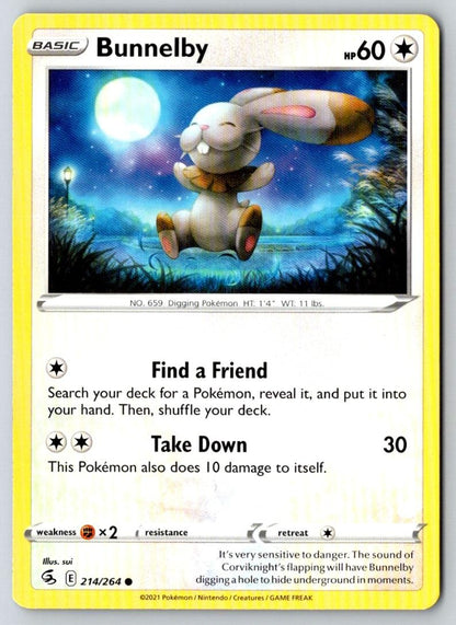 Bunnelby 214/264 Common Fusion Strike Pokemon Near Mint