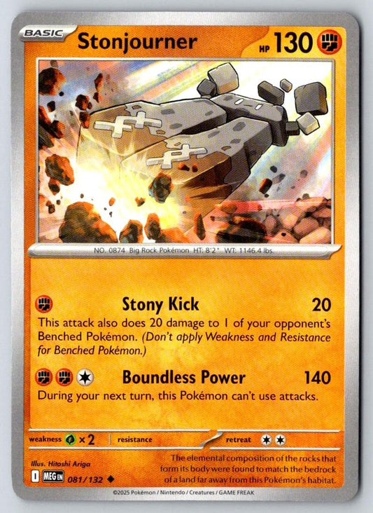 Stonjourner 081/132 Uncommon Mega Evolution Pokemon Near Mint